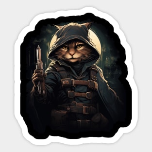 Hooded Cat rogue RPG Sticker